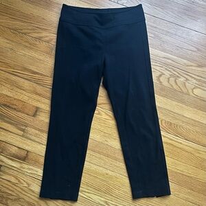 DVF DIANE VON FURSTENBERG Heathered Black Pull On Cropped Stretch Pants Size 6